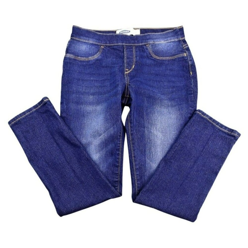 Old Navy Girls Skinny Pull-On Jeans Stonewashed Stretch size 10-12  JH890